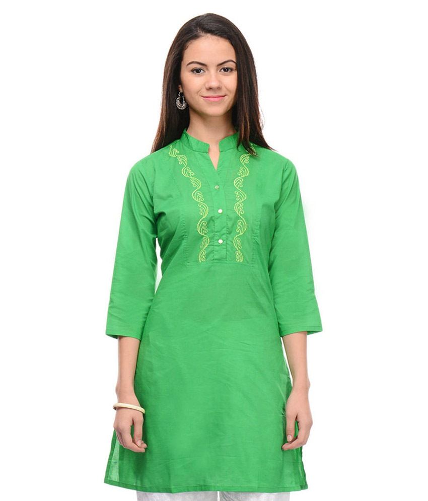 Sritika Green Cotton Kurti Buy Sritika Green Cotton Kurti Online at