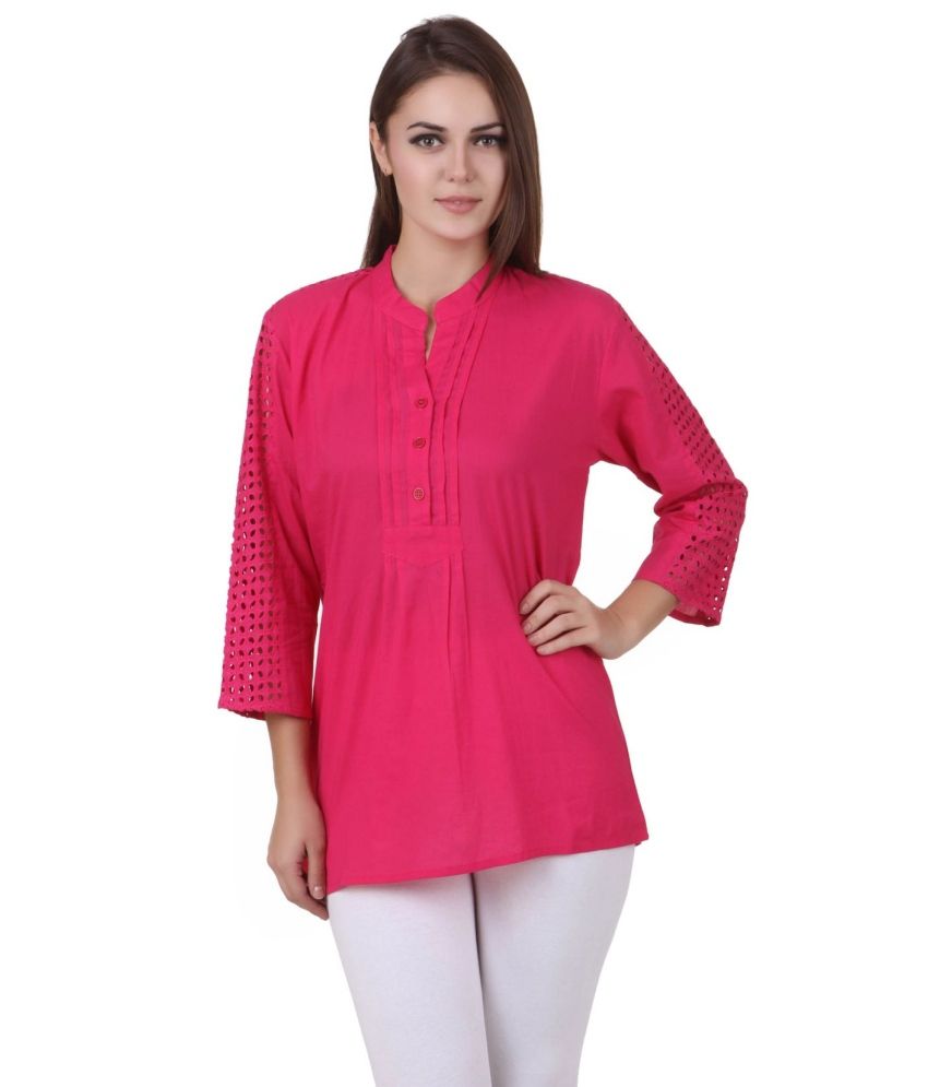 Stylishbae Pink Cotton Tunics - Buy Stylishbae Pink Cotton Tunics ...