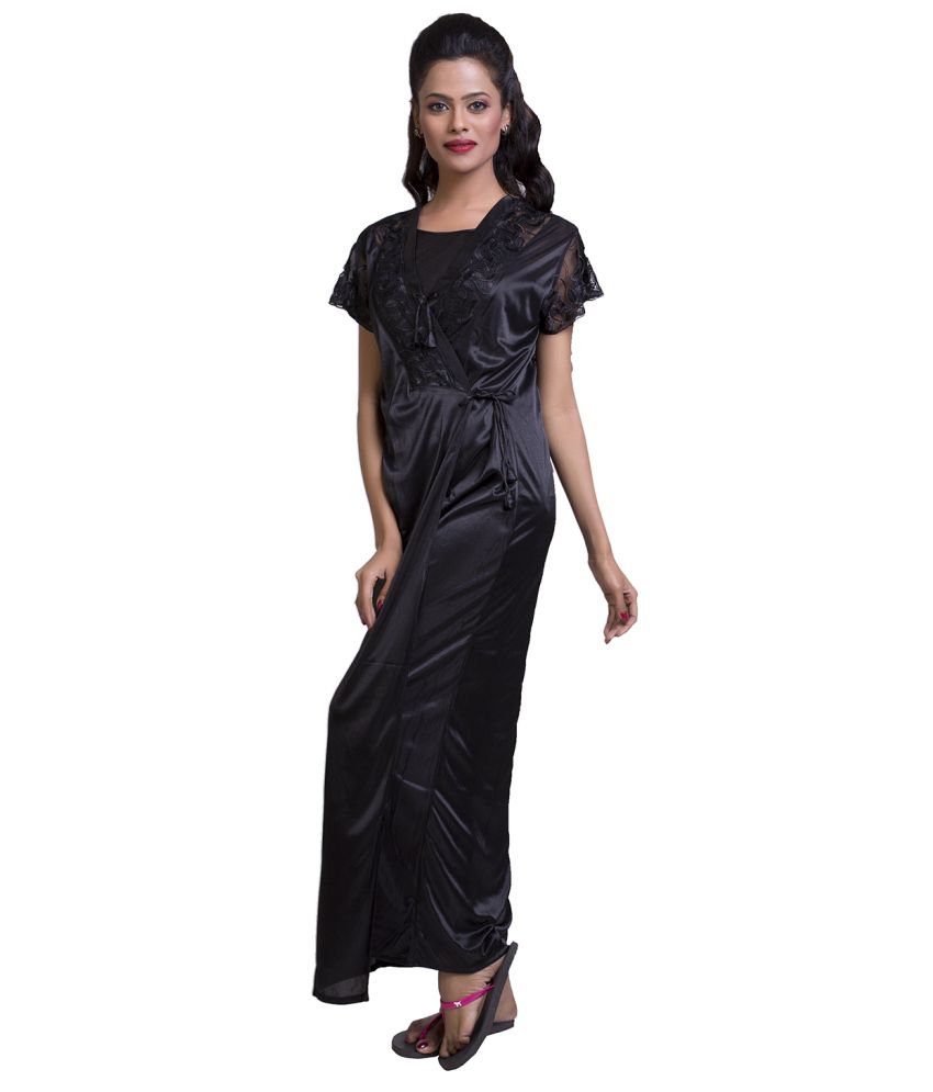 Buy Ishin Black Silk Nighty Online at Best Prices in India - Snapdeal