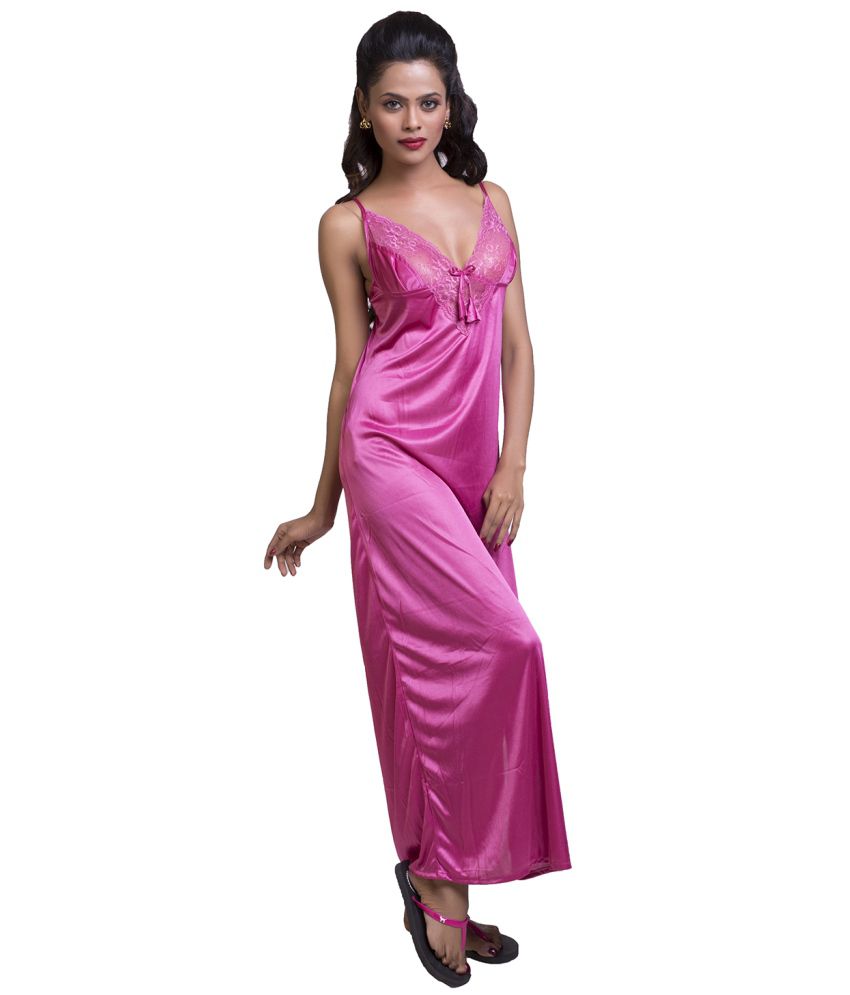 Buy Ishin Pink Silk Nighty Online at Best Prices in India - Snapdeal