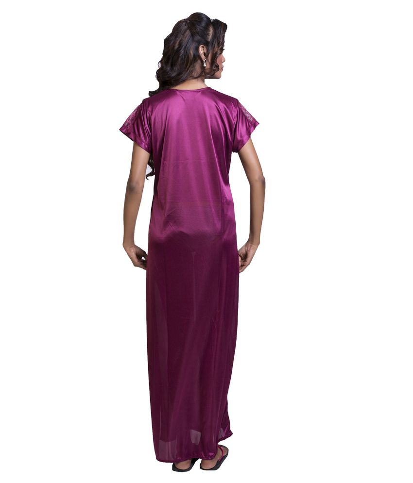 Buy Ishin Purple Silk Nighty Online At Best Prices In India Snapdeal 