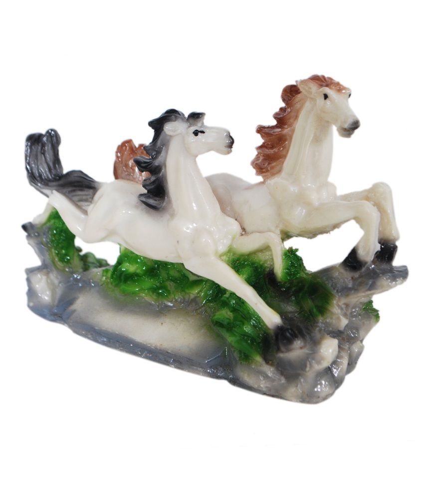     			PG Hanidcrafts White Resin Fengshui Running Horse