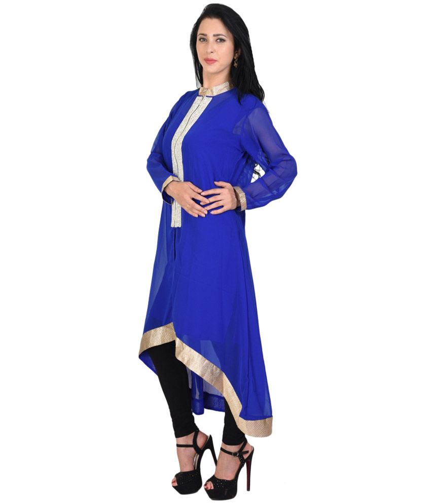  Kanak  Fashion Blue Faux Georgette Kurti  Buy Kanak  