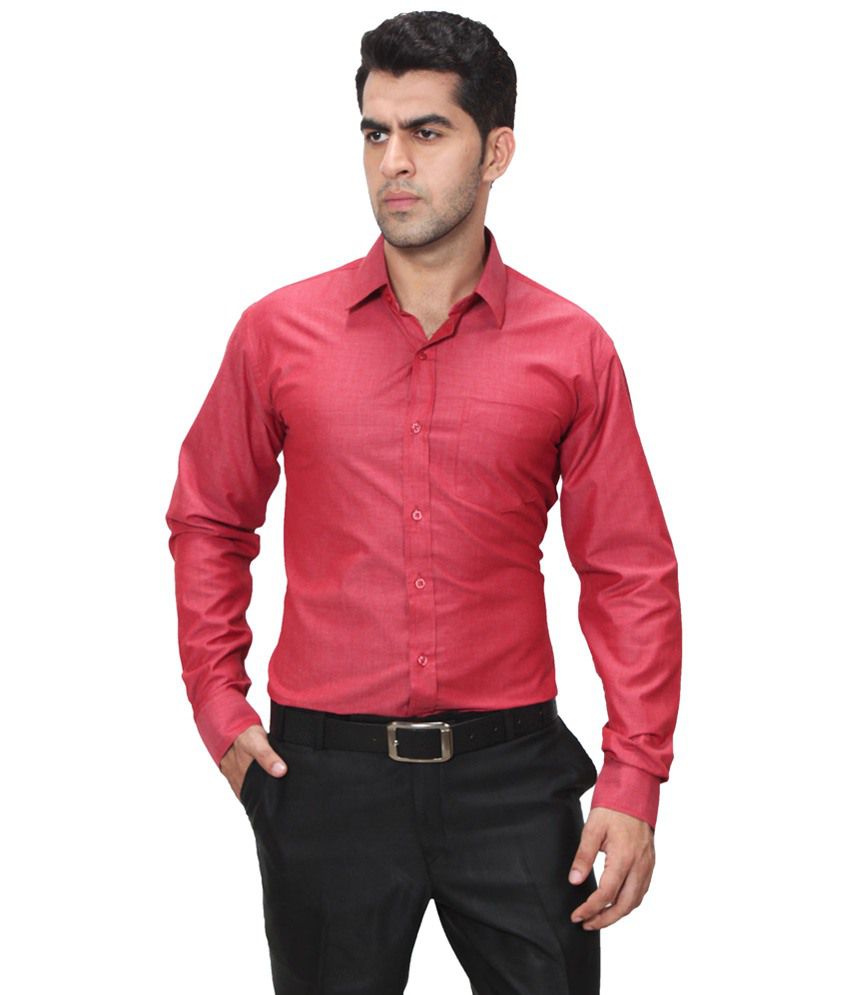 Hancock Pack of 2 Red & Black Solid Formal Shirts - Buy Hancock Pack of ...