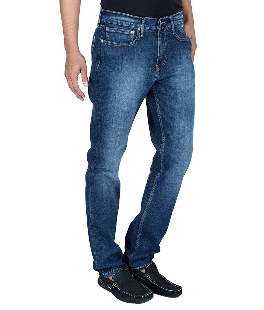 Levi'S Blue Slim Fit Cotton Jeans - Buy Levi'S Blue Slim Fit Cotton ...
