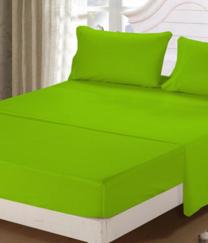 Scala Parrot Green Plain Cotton 1 Single Bedsheet With 2 Pillow Covers -  Buy Scala Parrot Green Plain Cotton 1 Single Bedsheet With 2 Pillow Covers  Online at Low Price in India - Snapdeal.com
