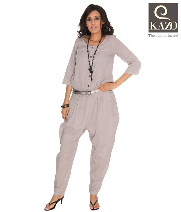 Kazo Smart Light Grey Jumpsuit - Buy Kazo Smart Light Grey Jumpsuit ...