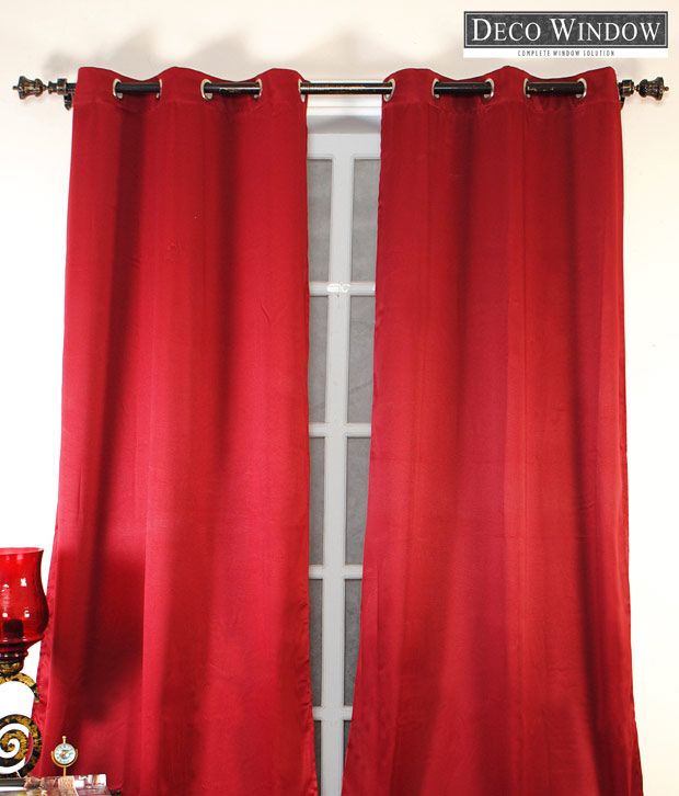 Deco Window Plain Red Curtain Buy Deco Window Plain Red Curtain