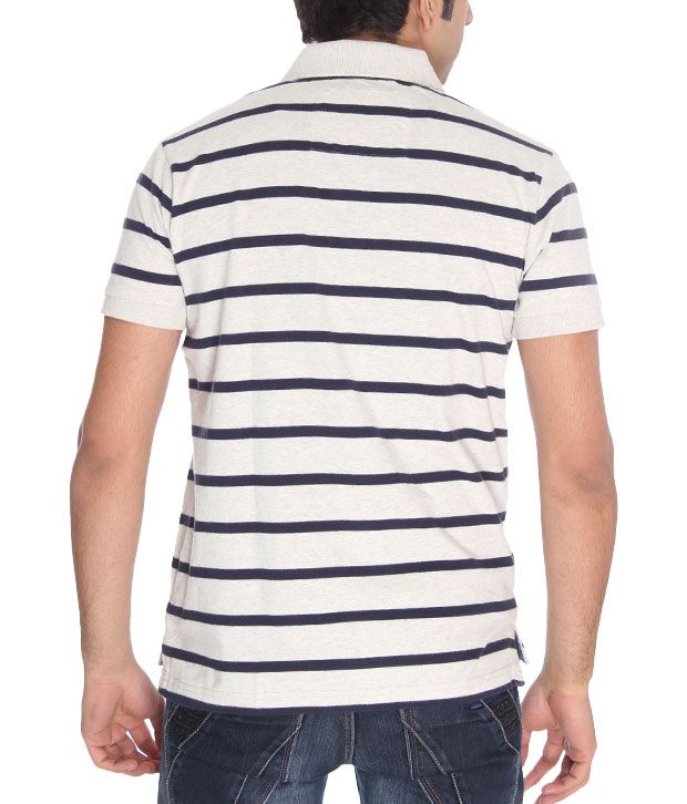 Indian Terrain White Striped T-Shirt - Buy Indian Terrain White Striped ...