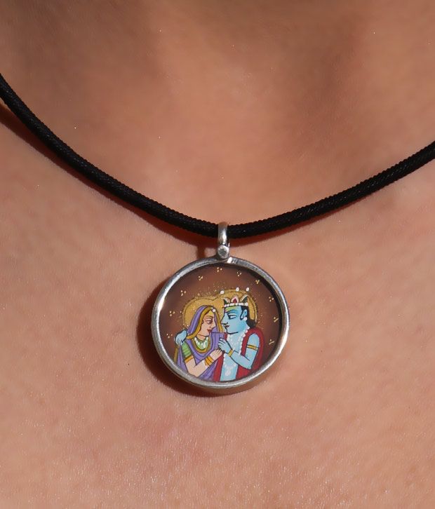 Silver Centrre Auspicious Radha Krishna Pendant Buy Silver Centrre