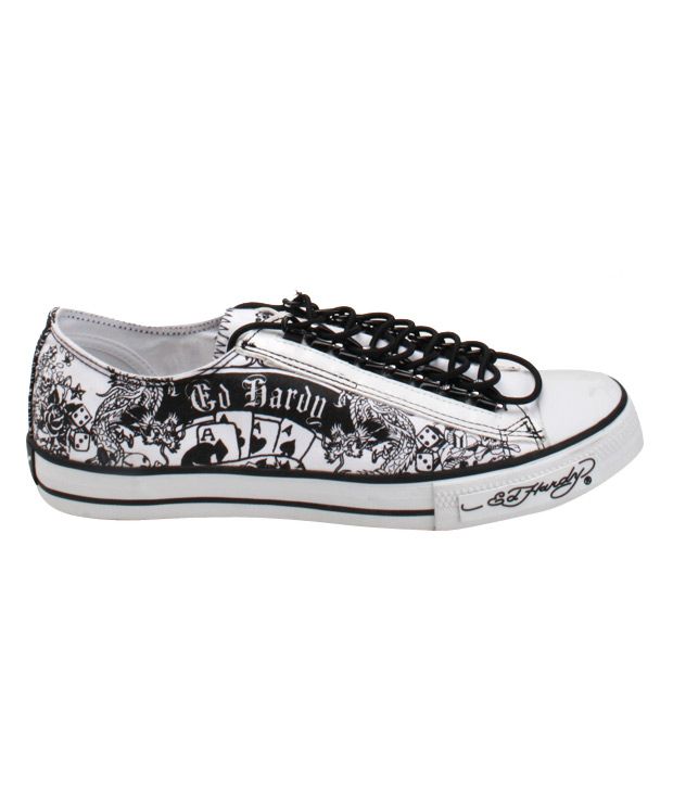 Ed Hardy White Tattoo Print Canvas Shoes Buy Ed Hardy