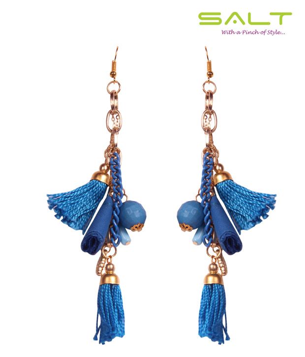 Salt Blue Tassels Earrings Buy Salt Blue Tassels Earrings Online at