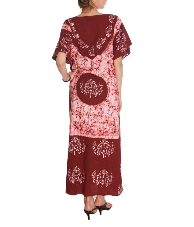 Buy Satinee Maroon Kaftan Nighty Online at Best Prices in India - Snapdeal