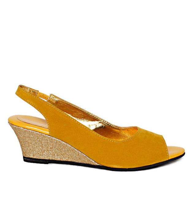 Carlton London Glam Mustard Wedge Heel Sandals Price in India Buy