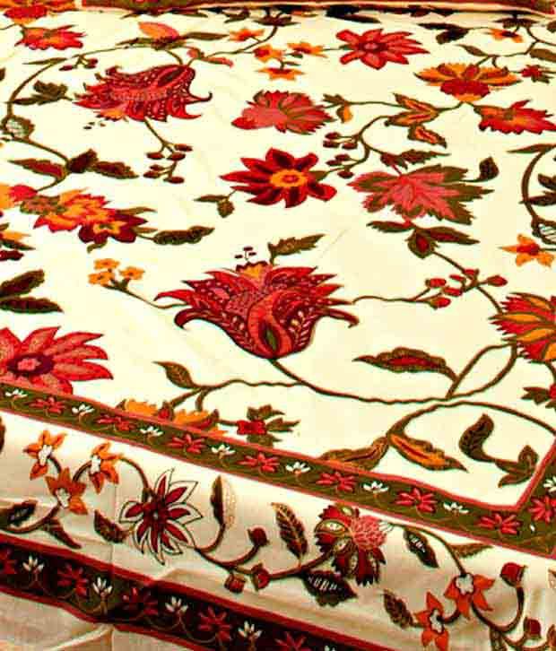 Aapno Rajasthan Traditional Mughal Gold Print Bed Sheet Set Buy Aapno