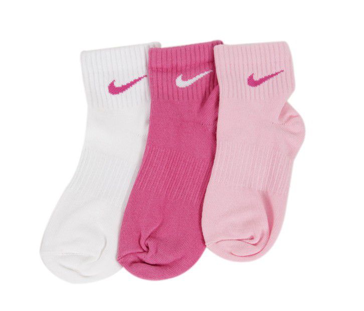 Nike Pink & White Socks - 3 Pair Pack - Buy Nike Pink & White Socks - 3 ...