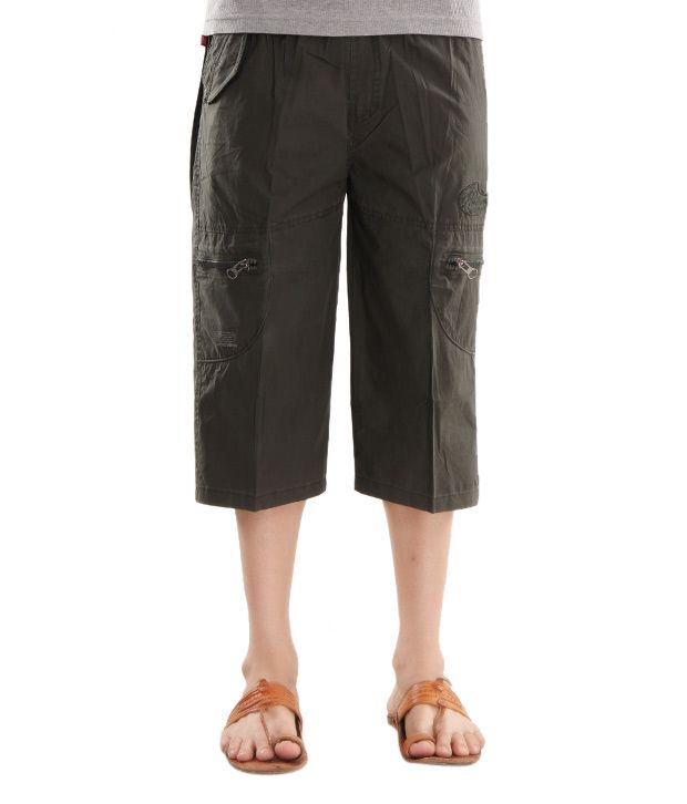 olive green capri jeans