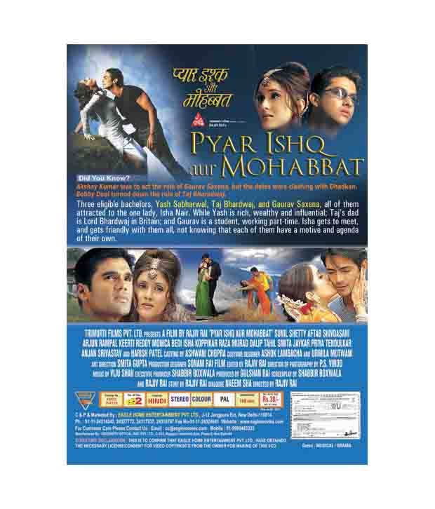Pyar Ishq Aur Mohabbat Hindi Vcd Buy Online At Best Price In India Snapdeal Arjun rampal, kirti reddy, sunil shetty, genres: pyar ishq aur mohabbat hindi vcd