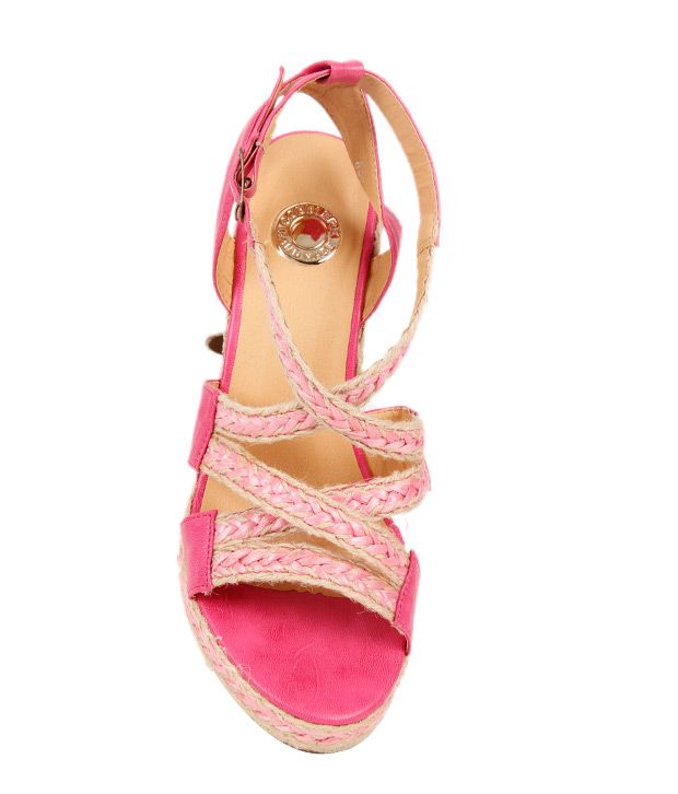 Cobblerz Charismatic Fuchsia Pink Wedge Heel Sandals Price in India- Buy Cobblerz Charismatic 