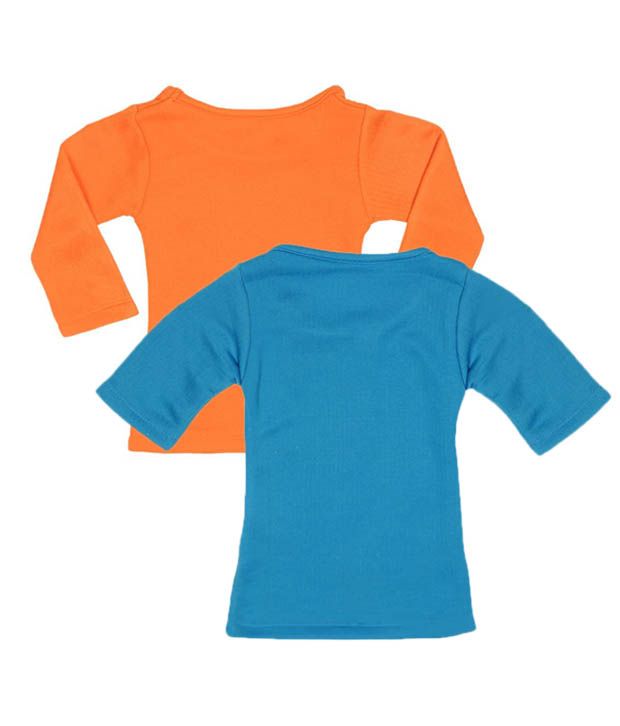 Isabelle Girls Orange & Blue TShirts In A Combo Of Two For Kids Buy