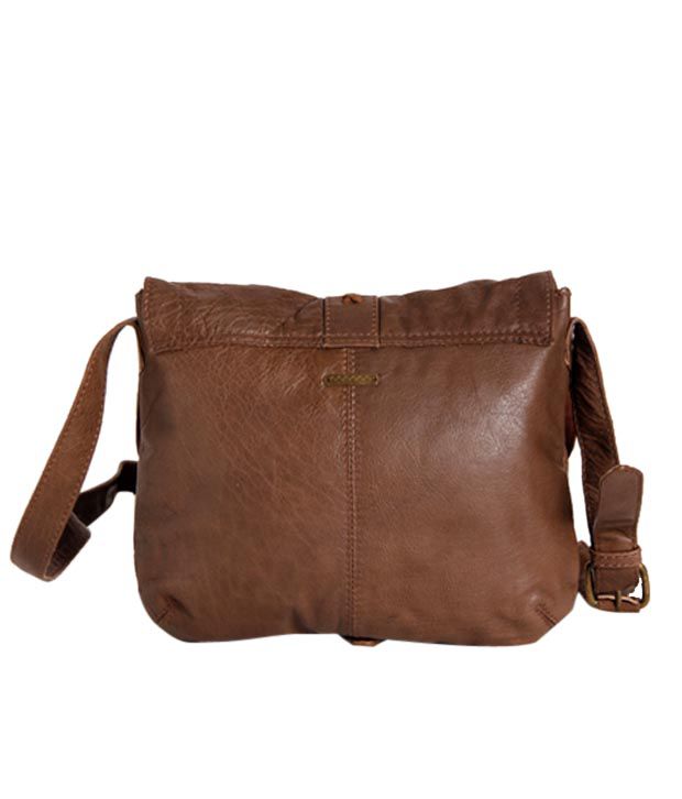 Massimo Italiano Brown Criss-Cross Leather Sling Bag - Buy Massimo ...
