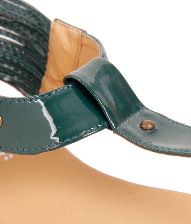 zara green flat sandals