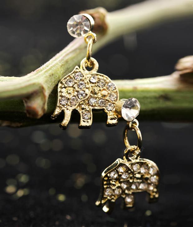 Pretty Woman Cz Studded Elephant Earrings Buy Pretty Woman Cz