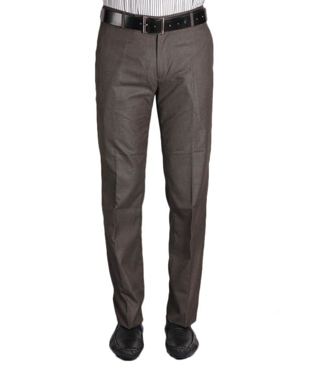 Jogur Khaki Checkered Men's Trouser - Buy Jogur Khaki Checkered Men's ...