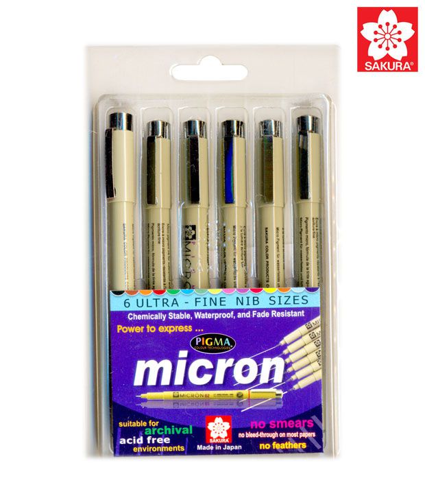     			Sakura Pigma Micron Pens (set of 6 assorted nibs)