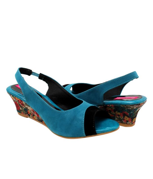 turquoise blue wedge sandals