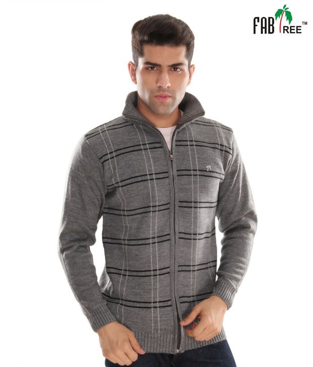 grey zip up sweater mens