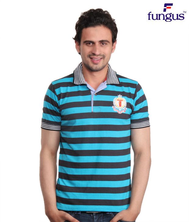 blue and black striped t shirt