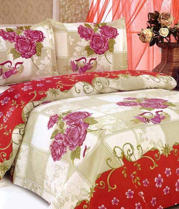 Velum Floral Pattern Polyester Double Bed Sheet Set - Buy ...