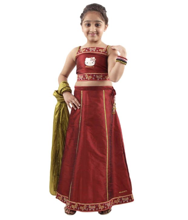 maroon colour ghagra