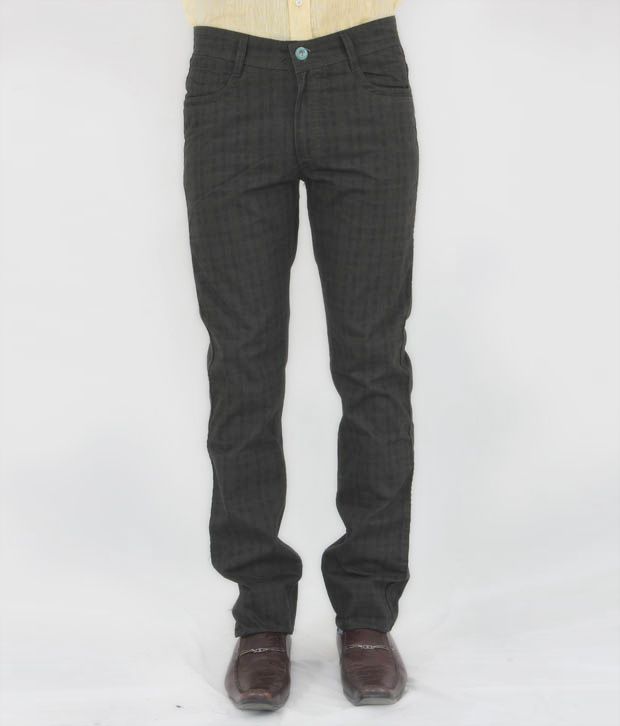gray checkered trousers