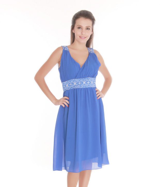 Athena Blue Georgette Dresses - Buy Athena Blue Georgette Dresses ...