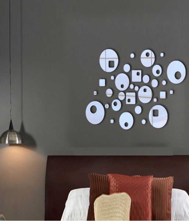 decore le mirror shapes reflective view wall decal - buy decore le