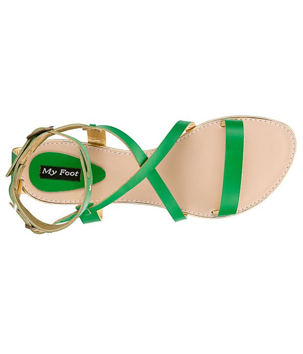 dark green strappy sandals