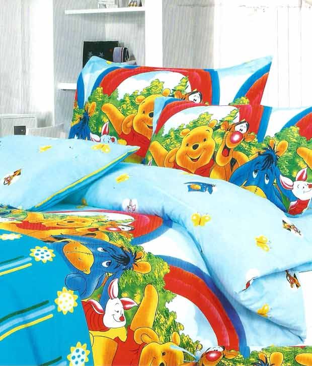 Home Candy Cartoon Print Double Bed Sheet- Buy 1 Get 1 Free: Buy Home