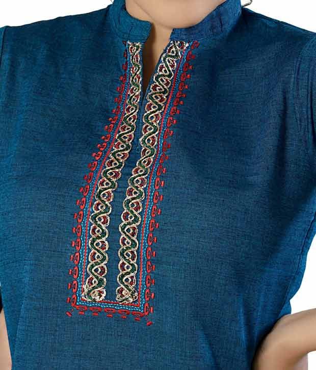 teal blue colour kurti