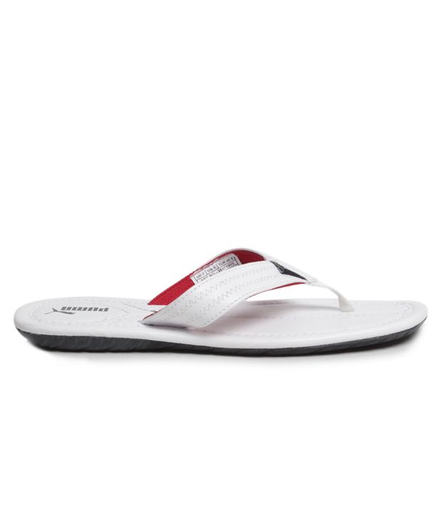 puma white slippers for men