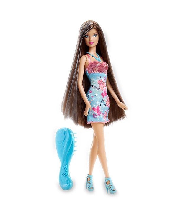 Barbie Hair-tastic Long Hair Doll- Blue - Buy Barbie Hair-tastic Long Hair  Doll- Blue Online at Low Price - Snapdeal