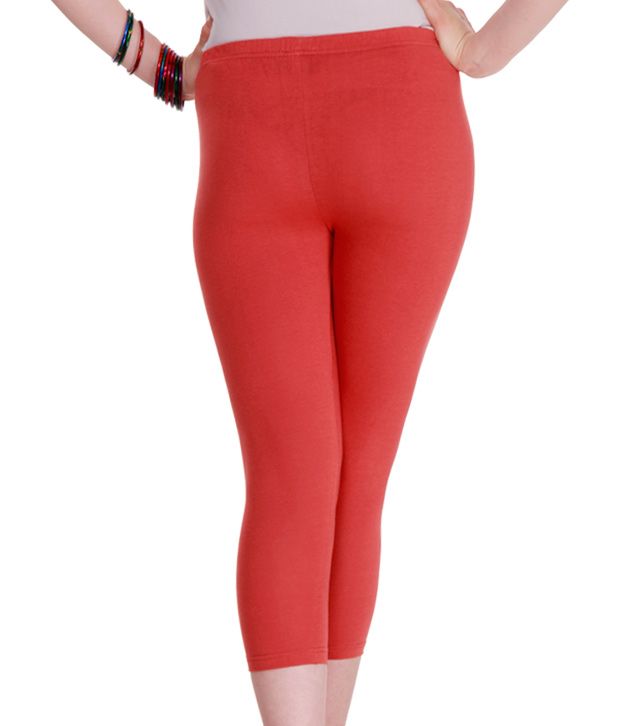 Rham RustBlack CottonLycra 3/4th Leggings Pack Of 2 Price in India