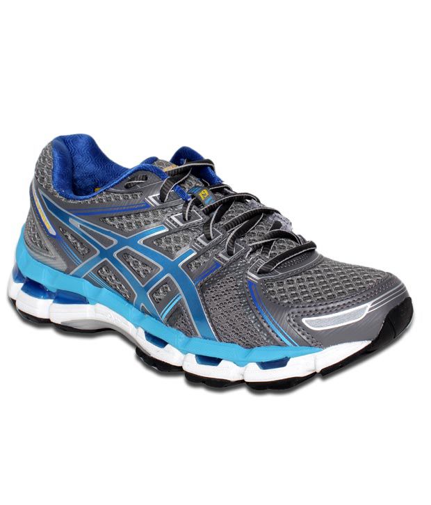Asics Gel Kayano 19 Grey & Blue Running Shoes Price in India- Buy Asics ...