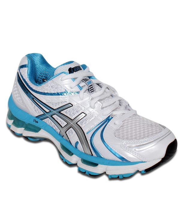Asics Gel Kayano 18 White & Blue Running Shoes Price in India- Buy ...