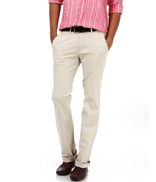 Basics 029 Ecru Chinos  Buy Basics 029 Ecru Chinos Online at Low Price in  India  Snapdeal