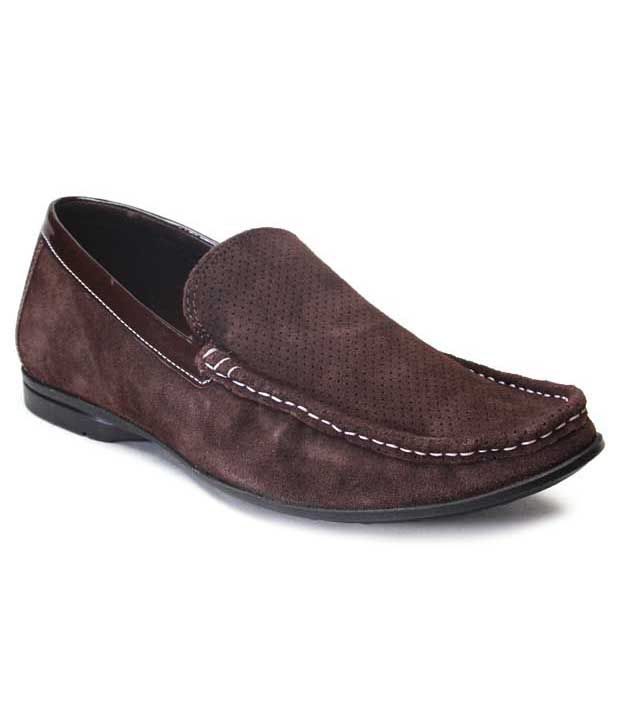 Franco Leone Brown Perforated Loafers - Buy Franco Leone Brown ...