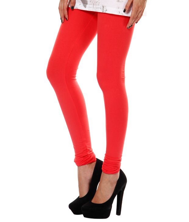 Femmora Ruby Red Cotton-Spandex Leggings Price in India - Buy Femmora ...