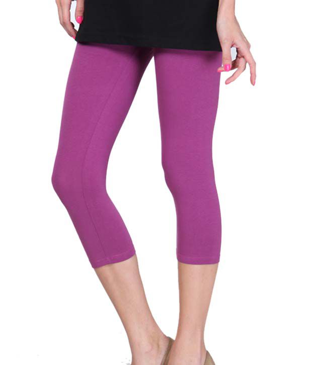 Femmora Purple Cotton-Spandex 3/4th Leggings Price in India - Buy ...
