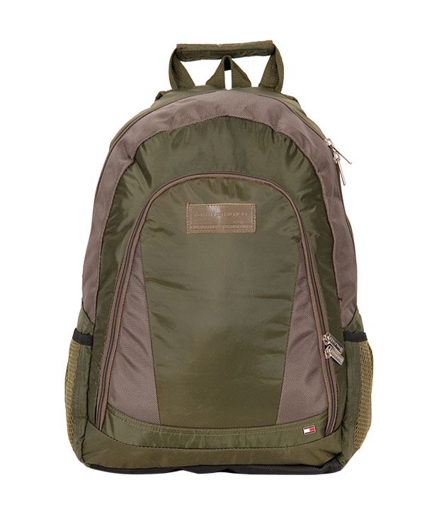 tommy hilfiger olive green backpack